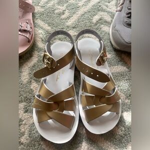 EUC Sun-San Saltwater Sandals with Criss-Cross Straps